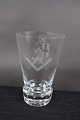 Danish freemason glasses, beer glasses engraved with freemason symbols, on an edge-cutted foot