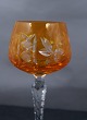 Roemer glass, Bohemian crystal glass. Selection of wine glasses 20cms with orange bowl