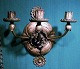 Pair of antique 3-arms bracket lamps for candlelights