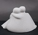 Stone Art white figurine from Marbell, Belgium. Seated loving couple