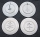 Plaques or mini plates from Royal Cph. & Aluminia, with motifs from Denmark.